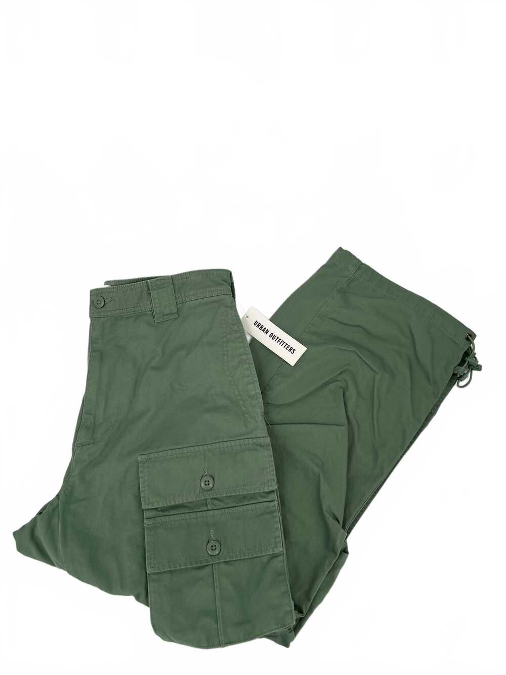 BDG Green Cotton Cargo Pants | Women’s Regular S | Drawstring Pockets